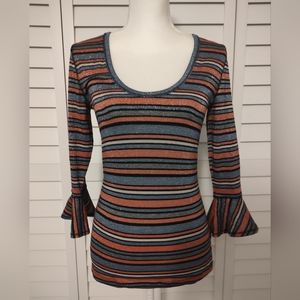 Free People Striped Sparkle Top